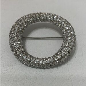 Elegant Silver Crystal Brooch